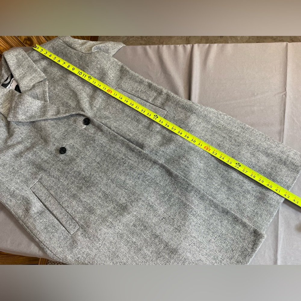 Old Navy black & white Herringbone midi coat XL - Picture 11 of 12